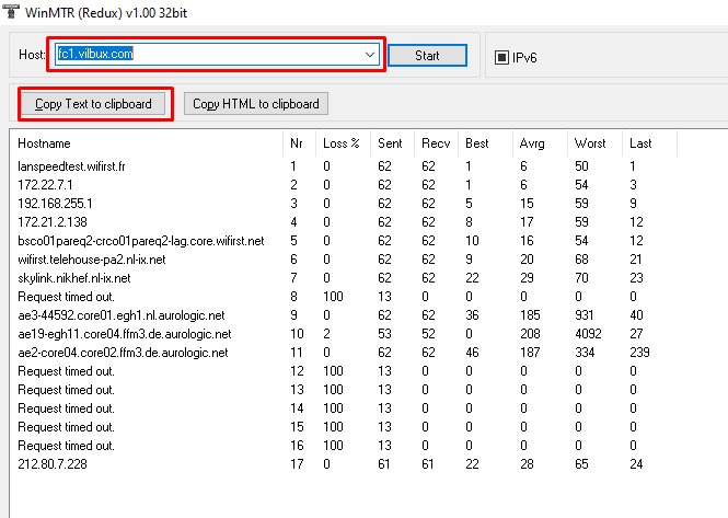 Установка WinMTR